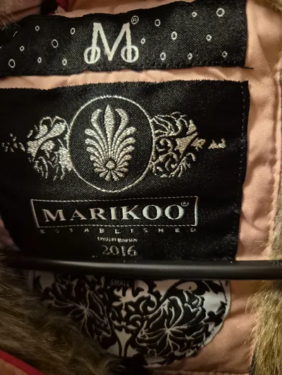 Marikoo Damen Steppjacke Rosa Gr. S Kapuze Fellkragen Winterjacke