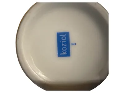Koziol Thurpp Tasse Unterteller Keramik Weiß Modern Schriftzug 13cm