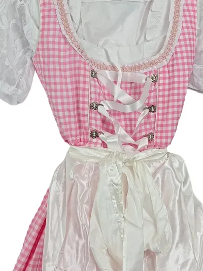 Herzensschatz Dirndl Trachtenkleid Damen Gr. 38 Pink Kariert Festlich