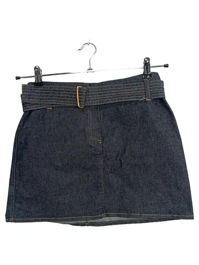 MNG Damen Jeansrock Gr. 38 Blau Casual Minirock mit Gürtel