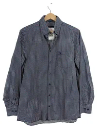 CASAMODA Herren Freizeithemd Comfort Fit Gr. M/50 Blau Geometrisch 1