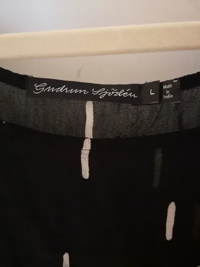 Gudrun Sjöden Damen Freizeitkleid Gr. 40 Schwarz weißes Muster Viskose