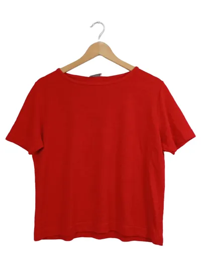 VIA APPIA Damen T-Shirt Gr. 44 XXL Rot Basic Kurzarm
