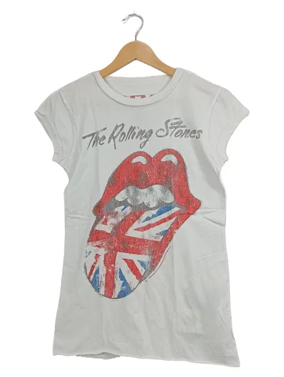 Amplified The Rolling Stones Union Jack Lips Fanshirt Damen XS Weiß