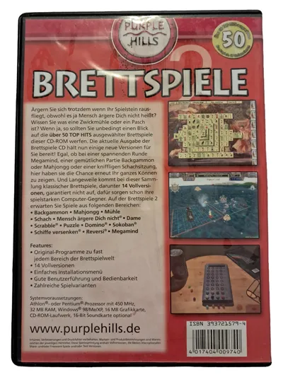 Purple Hills Brettspiele 2 PC CD-ROM Sammlung Schach Mahjongg Windows