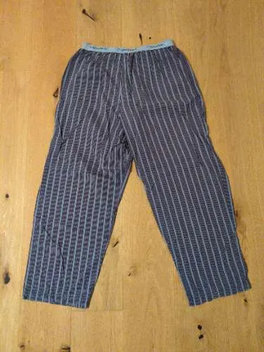 Calvin Klein Herren Schlafhose Pyjamahose gestreift Gr. M Baumwolle Grau