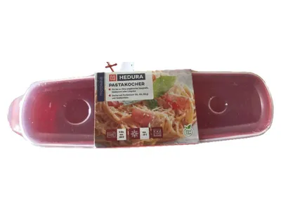Markenlos Pastakocher Mikrowelle 2 Teile Rot Kunststoff BPA-frei mit Sieb