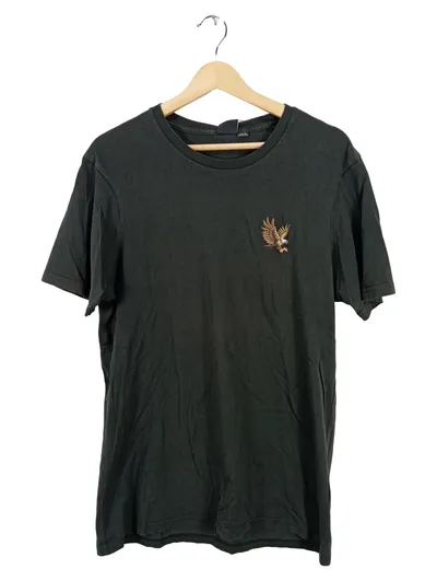 Cotton On Herren T-Shirt Gr. 50/L Grün Casual Adler Stickerei