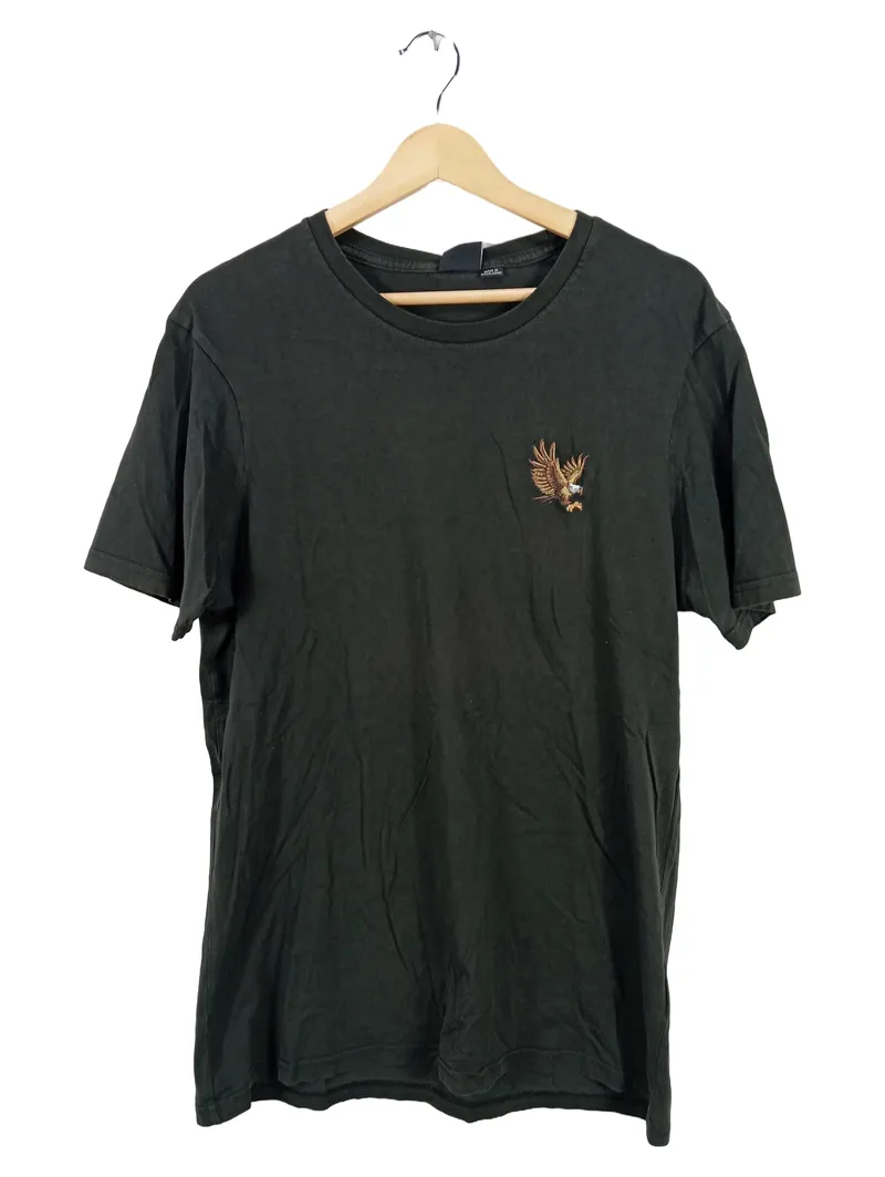 Cotton On Herren T-Shirt Gr. 50/L Grün Casual Adler Stickerei 1
