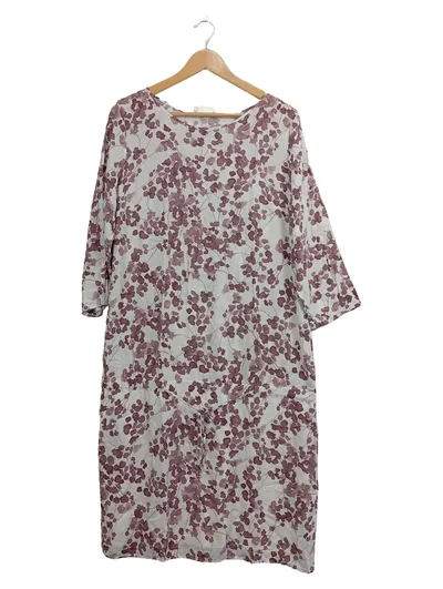 Cartoon Damen Sommerkleid Gr. 40 Blumenmuster Viskose Midikleid