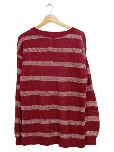 nümph Damen Pullover gestreift Rippstrick Rot Gr. 34/XS