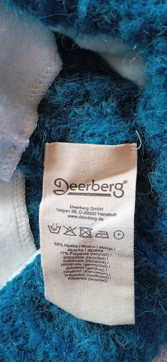 Deerberg Schal Damen Alpaka Petrol 200x24 cm Fransen Meliert Casual 4