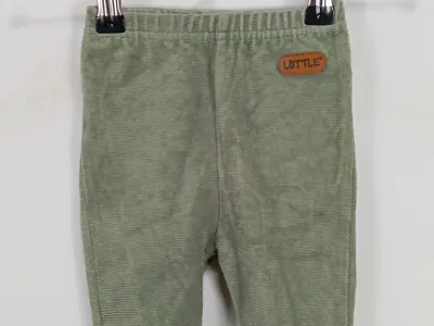 LITTLE Baby Stoffhose Kinder Gr. 62 Grün Komfortabel Rippstrick Cordhose