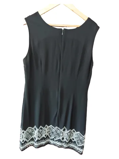 Savannah Damen festliches Kleid Gr. 44 Schwarz Elegant Stickerei