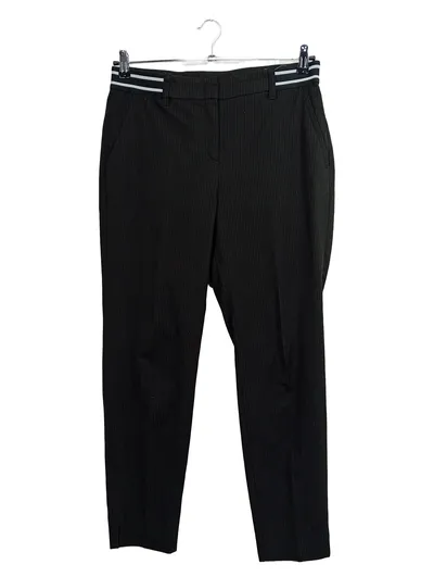 Marc Cain Anzughose Damen Business Gestreift Schwarz Gr. 42 XL W33