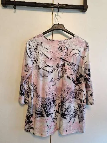 Atelier GS Damen T-Shirt Mehrfarbig Blumenmuster Gr. 48/4XL