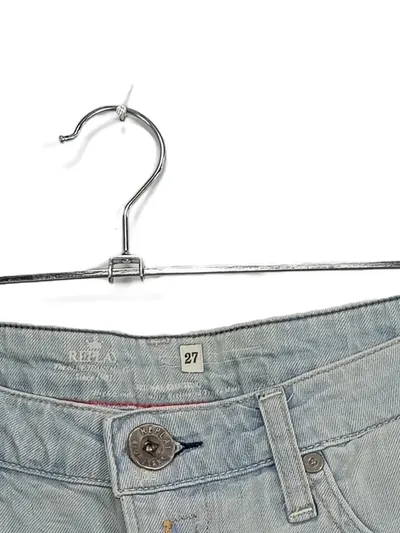 Replay Damen Jeans Shorts W27/36 S Blau Casual Used Look