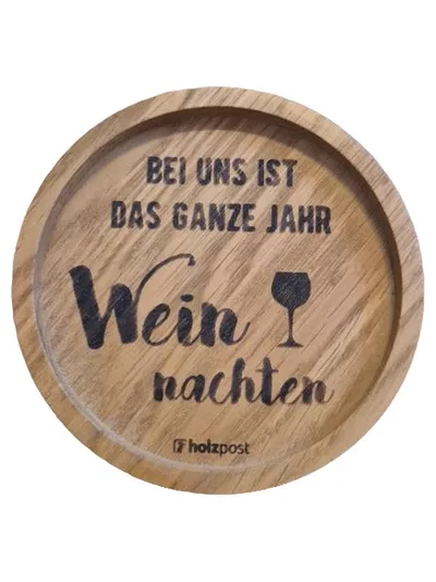 Holzpost Untersetzer Holz rund Natur Spruch 17cm Weihnachten Alltag Geschenk