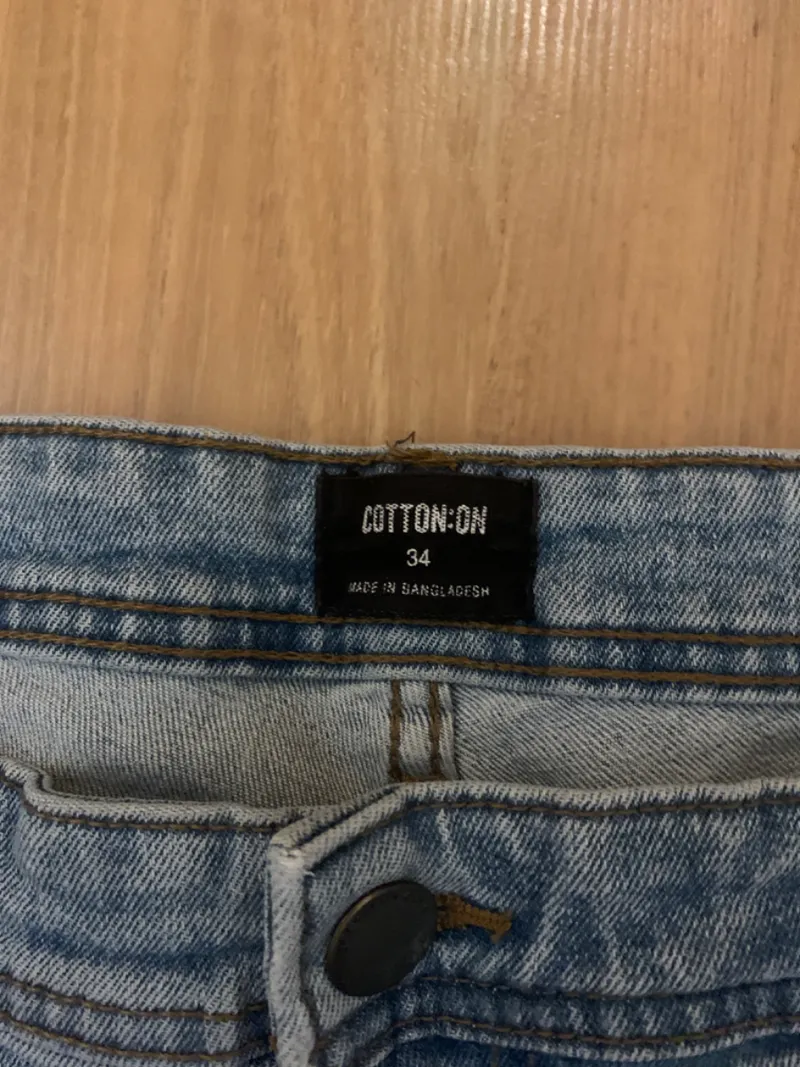 Cotton On Herren Jeans Shorts Blau Gr. 34 Casual Straight Fit 6