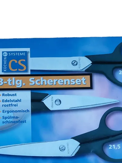 CS Kochsysteme 3-tlg Scheren-Set Edelstahl rostfrei Schwarz