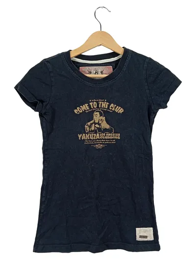 Yakuza Damen T-Shirt Come to the Club Schwarz Gold Print Gr. S