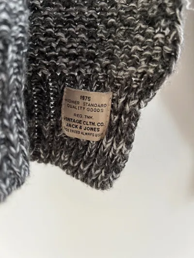 JACK & JONES Herren Schal Strickschal Grau Meliert 200x35cm Casual