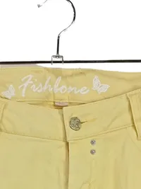 Fishbone Damen Capri Stoffhose Gelb Gr. W28/36 Baumwolle Stretch 2
