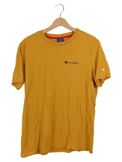 Champion Herren T-Shirt Gr. 48/M Gelb Sportlich Logo-Print