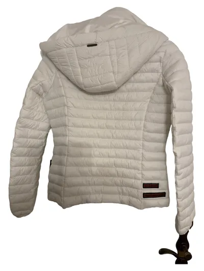 Marikoo Damen Steppjacke Winterjacke Weiß Gr. 34/XS Kapuze Casual Modern