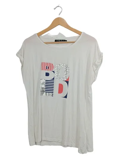 EMOI by Emonite Damen T-Shirt Gr. L weiß Print Viskose Casual