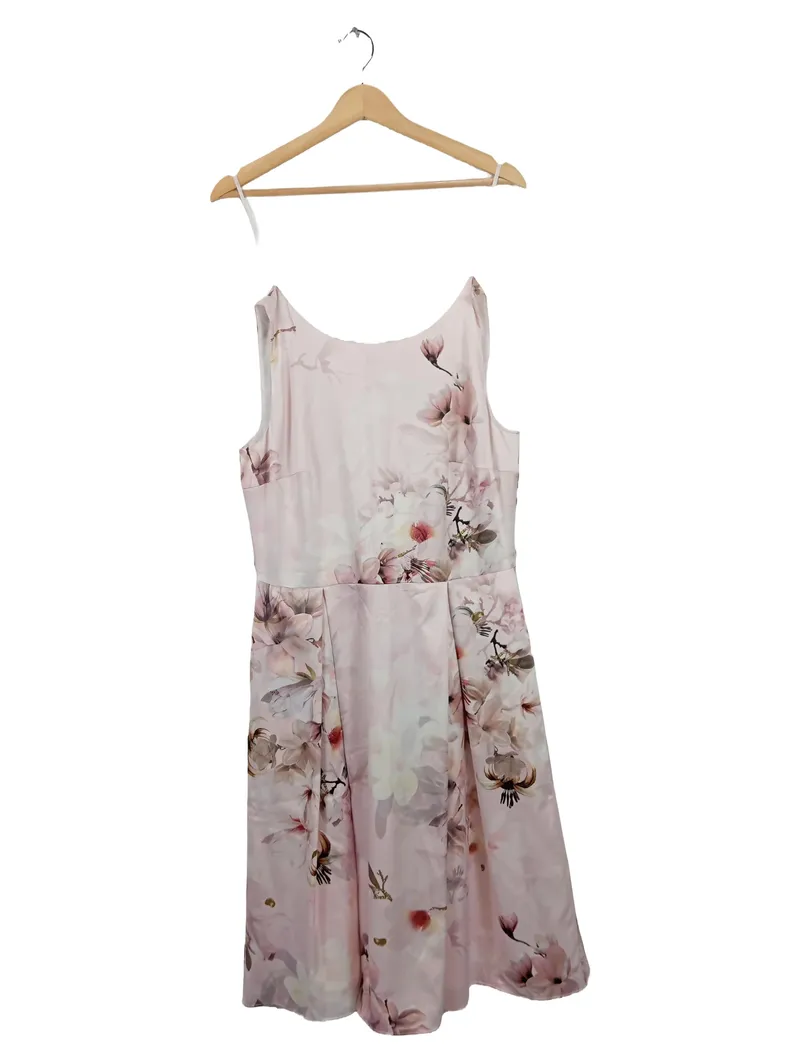 ANDREA VINCENTI Damen Kleid Blumenmuster Gr. 40 Rosa Elegant Festlich 1