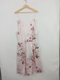 ANDREA VINCENTI Damen Kleid Blumenmuster Gr. 40 Rosa Elegant Festlich 2