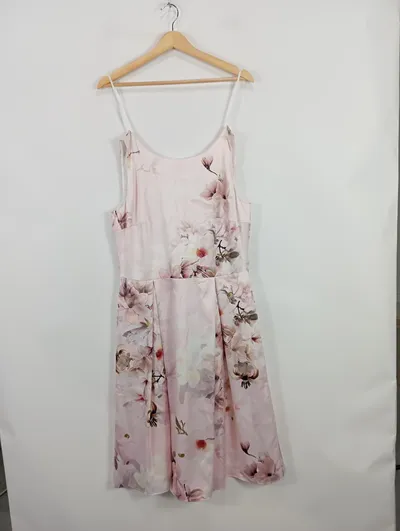 ANDREA VINCENTI Damen Kleid Blumenmuster Gr. 40 Rosa Elegant Festlich