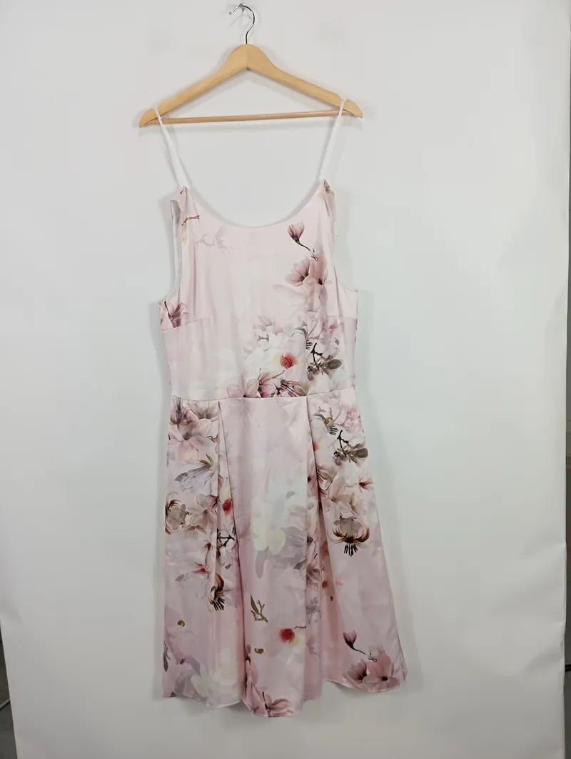 ANDREA VINCENTI Damen Kleid Blumenmuster Gr. 40 Rosa Elegant Festlich 2