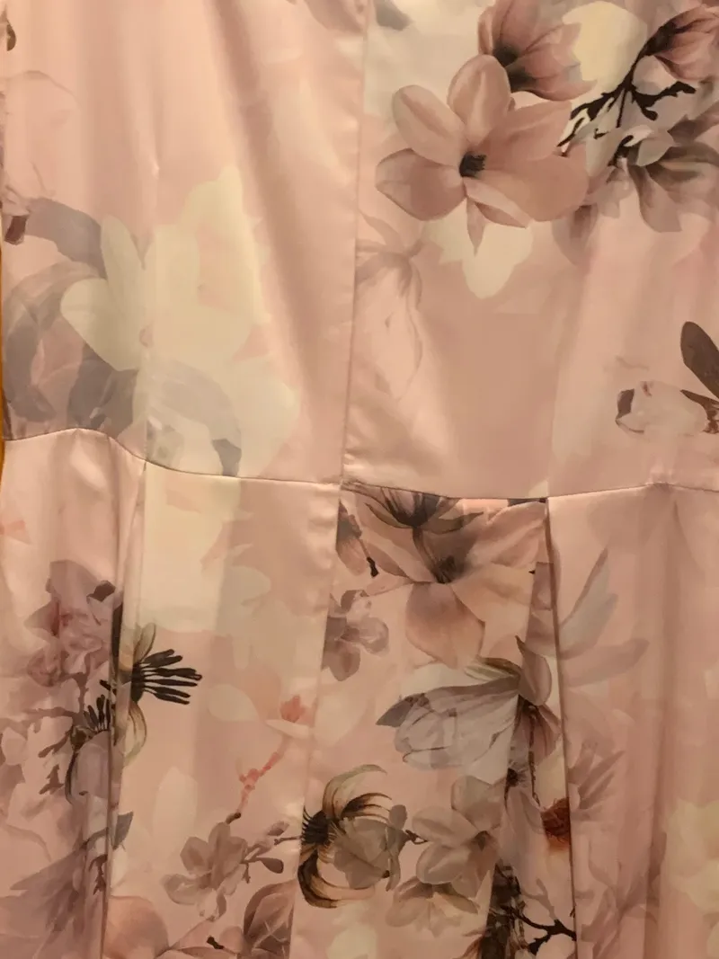 ANDREA VINCENTI Damen Kleid Blumenmuster Gr. 40 Rosa Elegant Festlich 4