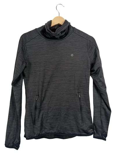 ALEX ATHLETICS Damen Langarmshirt Grau S Sportlich Kragen Polyester