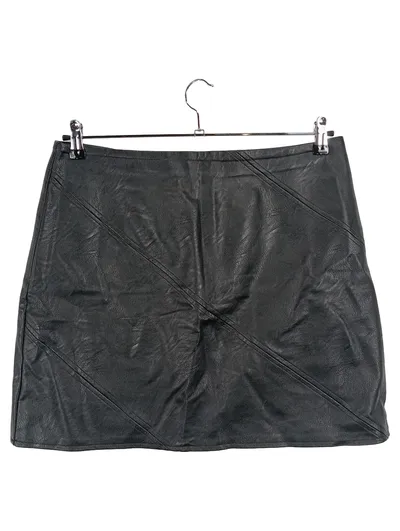 Topshop Damen Minirock Gr. 42 Schwarz Kunstleder Modern Rock