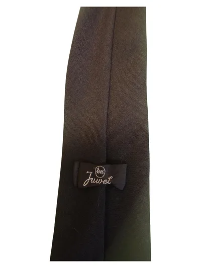 JUWEL Herren Krawatte Schwarz Uni Stoff Business 9x133cm