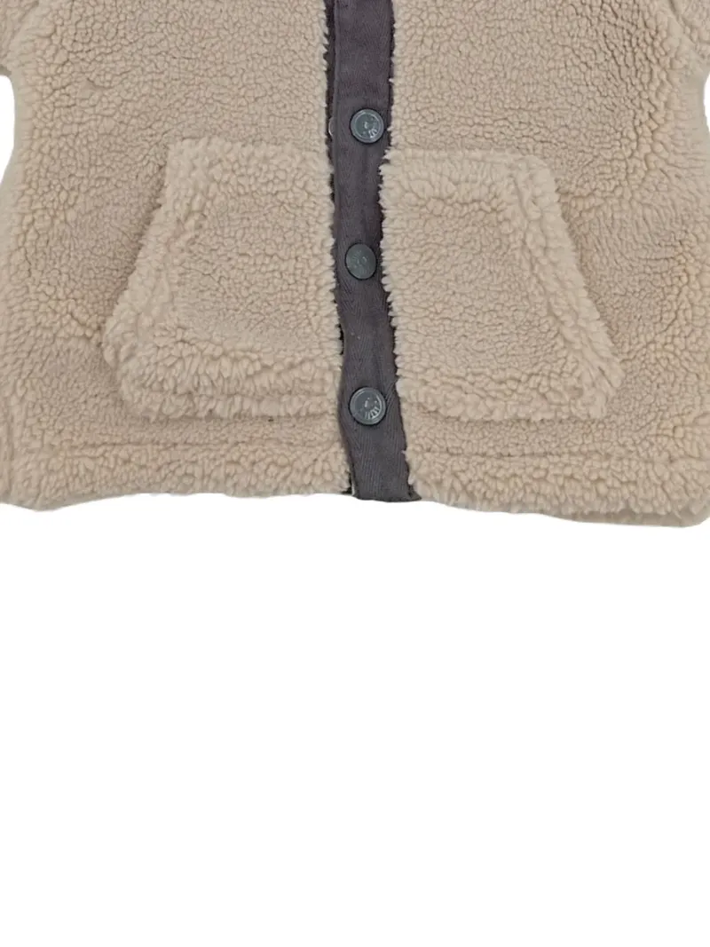 Feetje Baby Fleecejacke Kinder Gr. 68 Beige Kapuze Tiermotiv Kuscheljacke 3