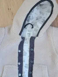 Feetje Baby Fleecejacke Kinder Gr. 68 Beige Kapuze Tiermotiv Kuscheljacke 4