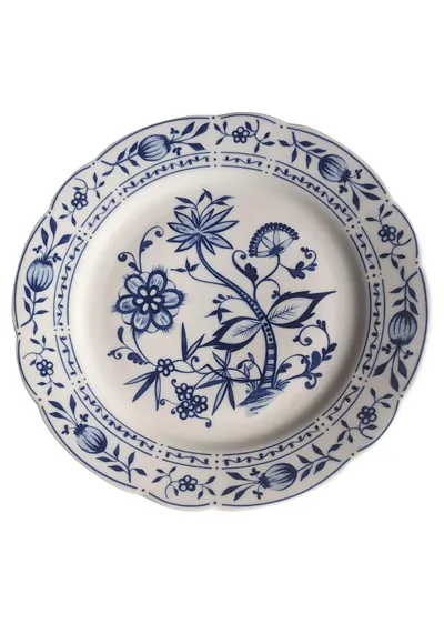 KAHLA Kuchenteller Zwiebelmuster Porzellan 24cm Klassisch Weiß Blumen