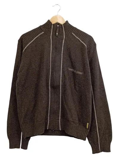 Armani Jeans Herren Strickjacke Braun XL Reißverschluss Casual