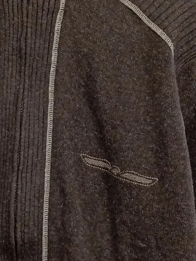 Armani Jeans Herren Strickjacke Braun XL Reißverschluss Casual
