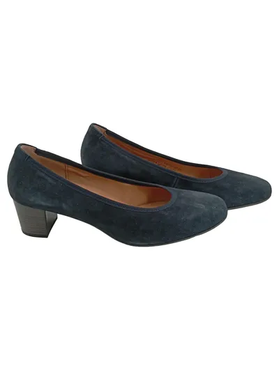 Gabor Damen Pumps Gr. 39.5 Blau Wildleder Elegant Business
