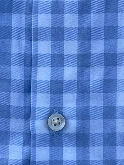 FINSHLEY & HARDING Herren Business Hemd Modern Fit kariert blau Gr. 39/48;M