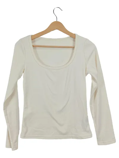 Dazy Damen Langarmshirt Gr. 40/L Basic Beige Polyester Elasthan