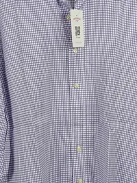 CAFÉ COTON Herren Business Hemd Gr. 40 Kariert Lila Weiß Baumwolle 4