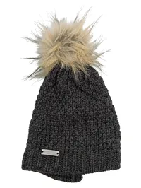 Eisglut Mütze Damen Grau Outdoor Bommel Strickmütze Wolle Polyacryl 1