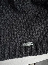 Eisglut Mütze Damen Grau Outdoor Bommel Strickmütze Wolle Polyacryl 3
