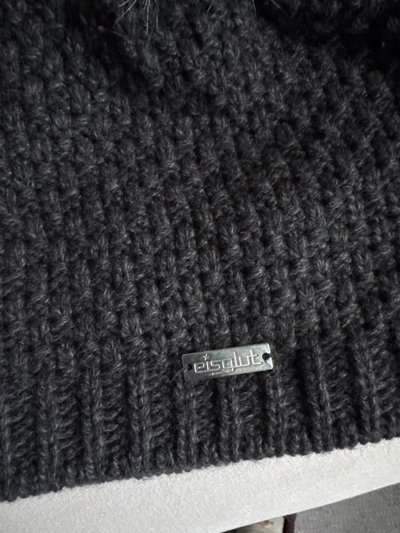 Eisglut Mütze Damen Grau Outdoor Bommel Strickmütze Wolle Polyacryl 3